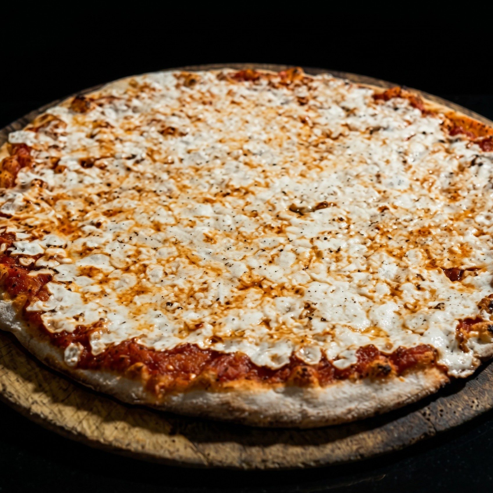 Tomato mozzarella pizza.