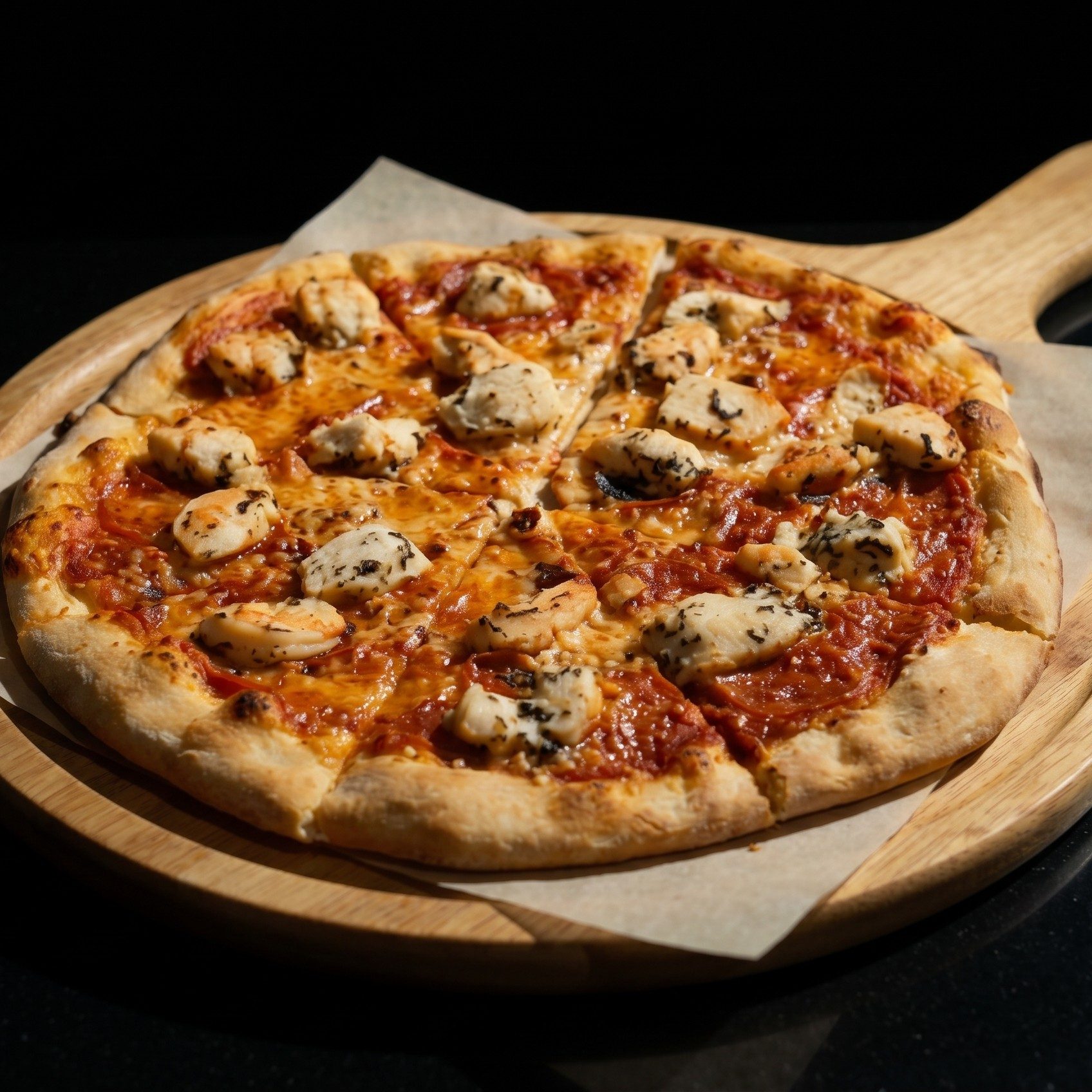 Seafood pitza.